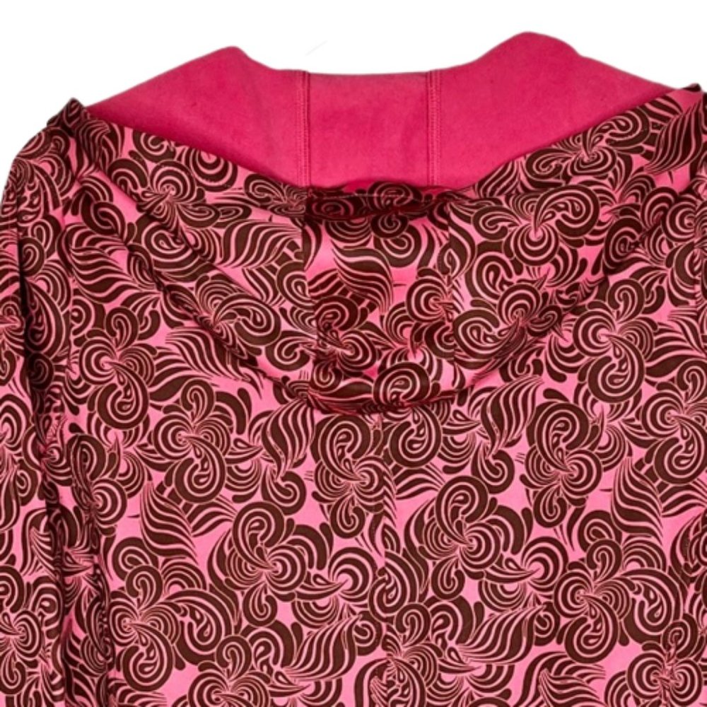The North Face Swirly Clouds Full Zip Stretch Hooded Jacket - Pink/Brown - M - Picture 7 of 14